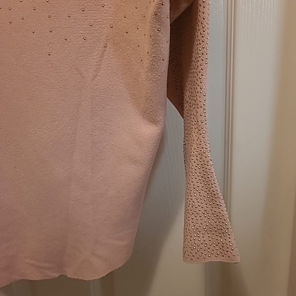 Oliver. O Ladies Sweater Sparkle Studed Blouse Pink Sz 1X - Picture 4 of 5
